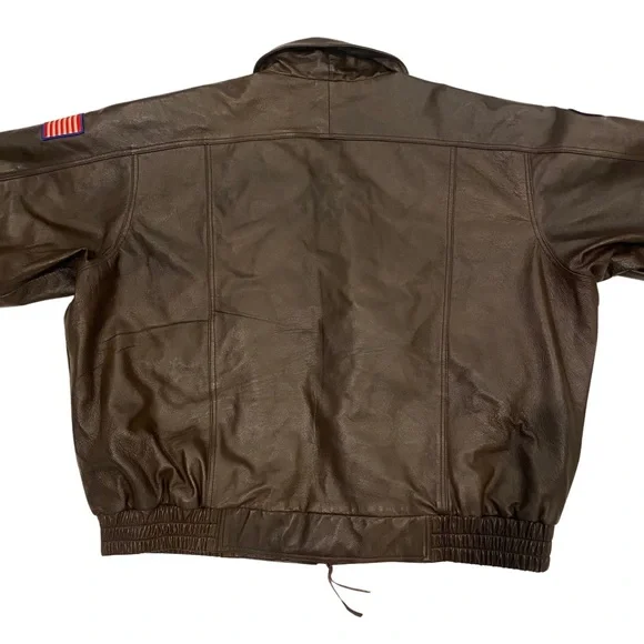 Bunkers Bay Leather Bomber Jacket - Top Gun Dealer Undercover w/ Patches - 3XL - Picture 3 of 9